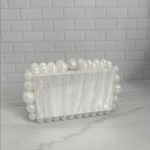 Fashion Nova White Pearl Clutch